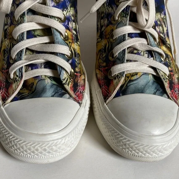 Converse All Star Lux Floral Wedge Sneakers Size 8 - Picture 11 of 16